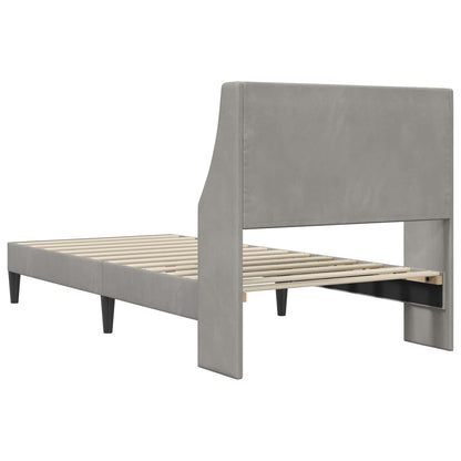 Struttura del letto Grigio chiaro 90 x 190 cm Velluto | homemem39