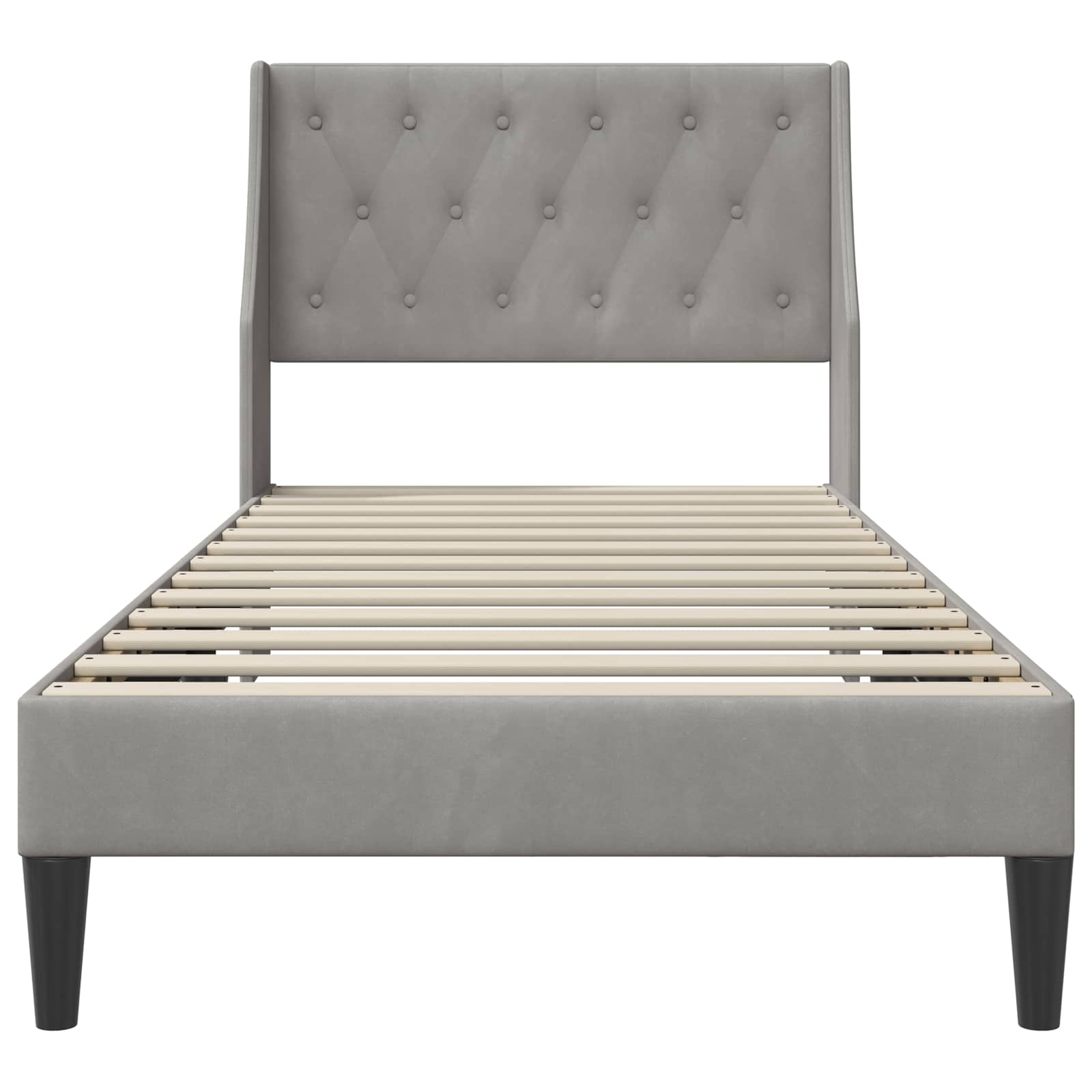 Struttura del letto Grigio chiaro 90 x 190 cm Velluto | homemem39