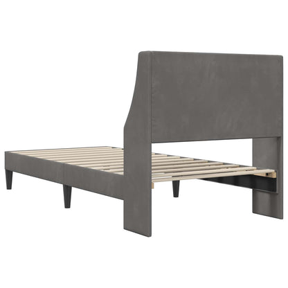 Struttura del letto Grigio scuro 90 x 190 cm Velluto | homemem39