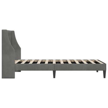 Struttura del letto Grigio scuro 90 x 190 cm Velluto | homemem39