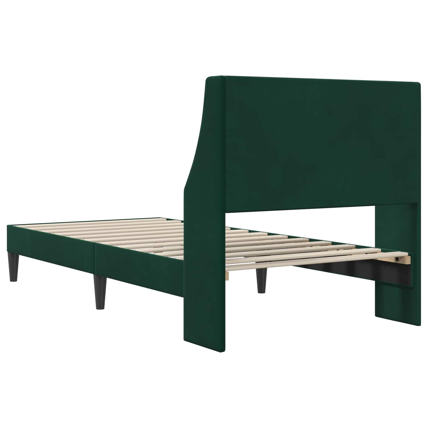 Struttura del letto Verde Scuro 90 x 190 cm Velluto | homemem39