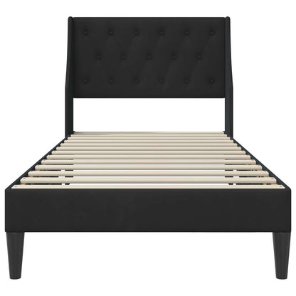 Struttura del letto con testiera Nero 90 x 190 cm Velluto | homemem39