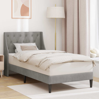 Struttura del letto Grigio chiaro 90 x 200 cm Velluto | homemem39