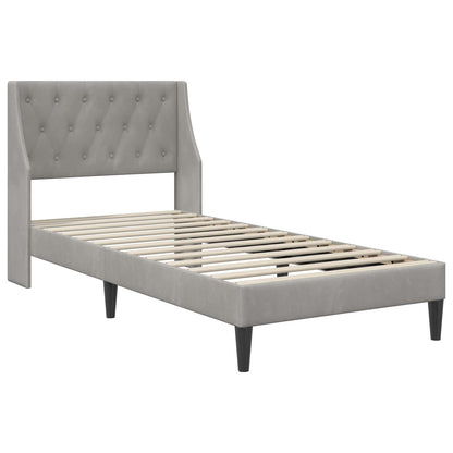 Struttura del letto Grigio chiaro 90 x 200 cm Velluto | homemem39