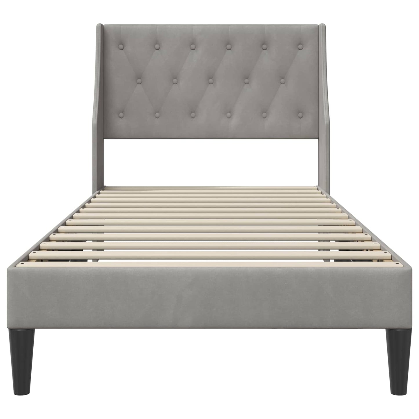 Struttura del letto Grigio chiaro 90 x 200 cm Velluto | homemem39
