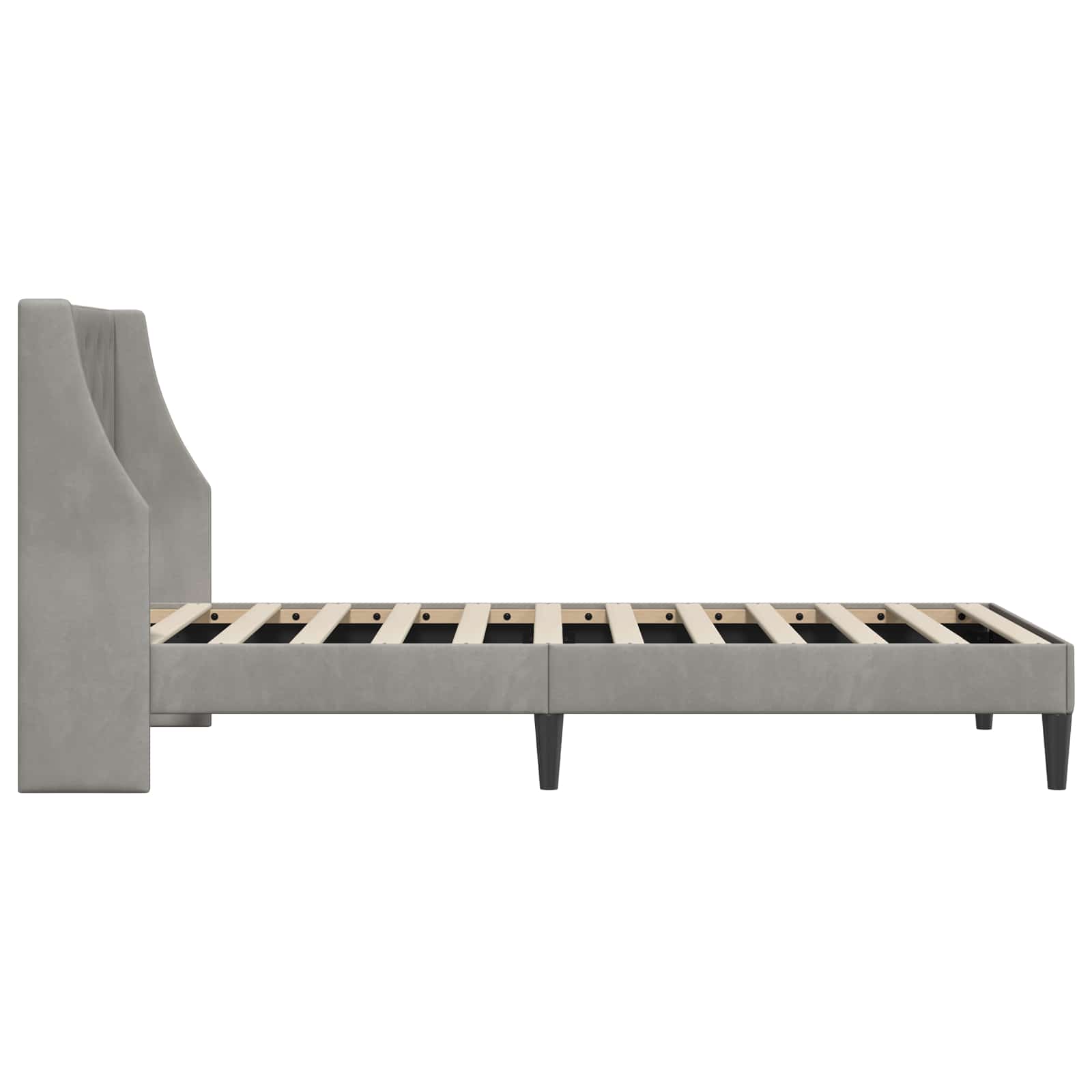 Struttura del letto Grigio chiaro 90 x 200 cm Velluto | homemem39