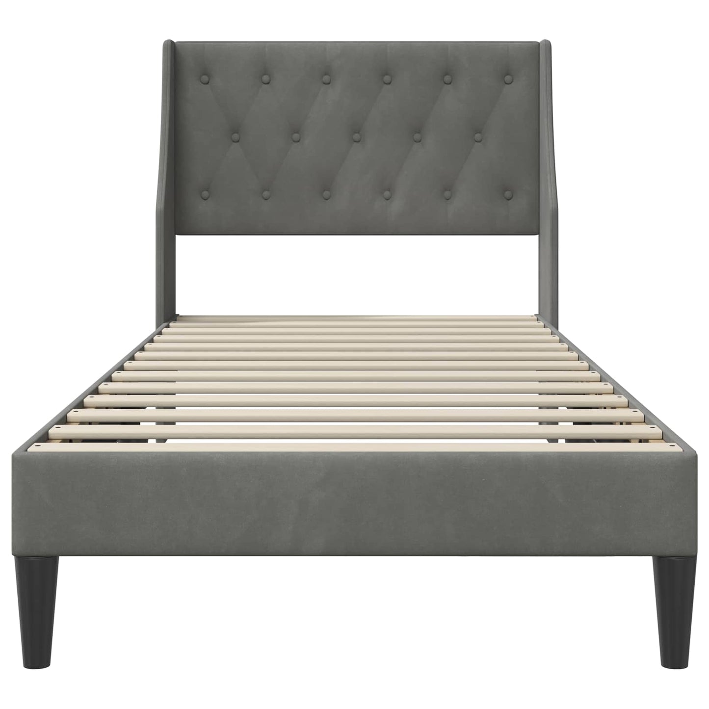 Struttura del letto Grigio scuro 90 x 200 cm Velluto | homemem39