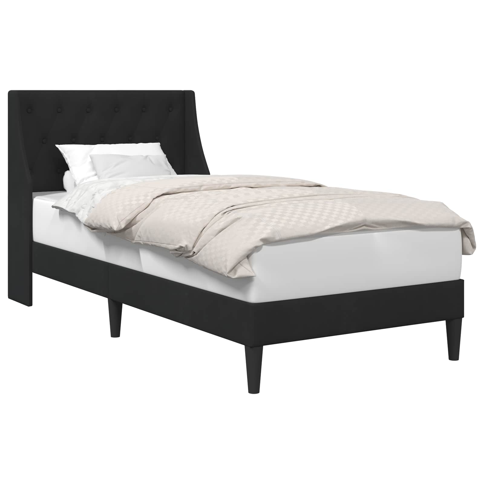 Struttura del letto con testiera Nero 90 x 200 cm Velluto | homemem39