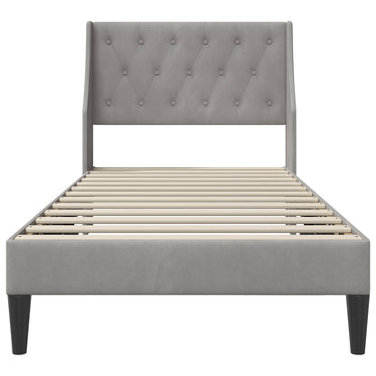 Struttura del letto Grigio chiaro 100 x 200 cm Velluto | homemem39