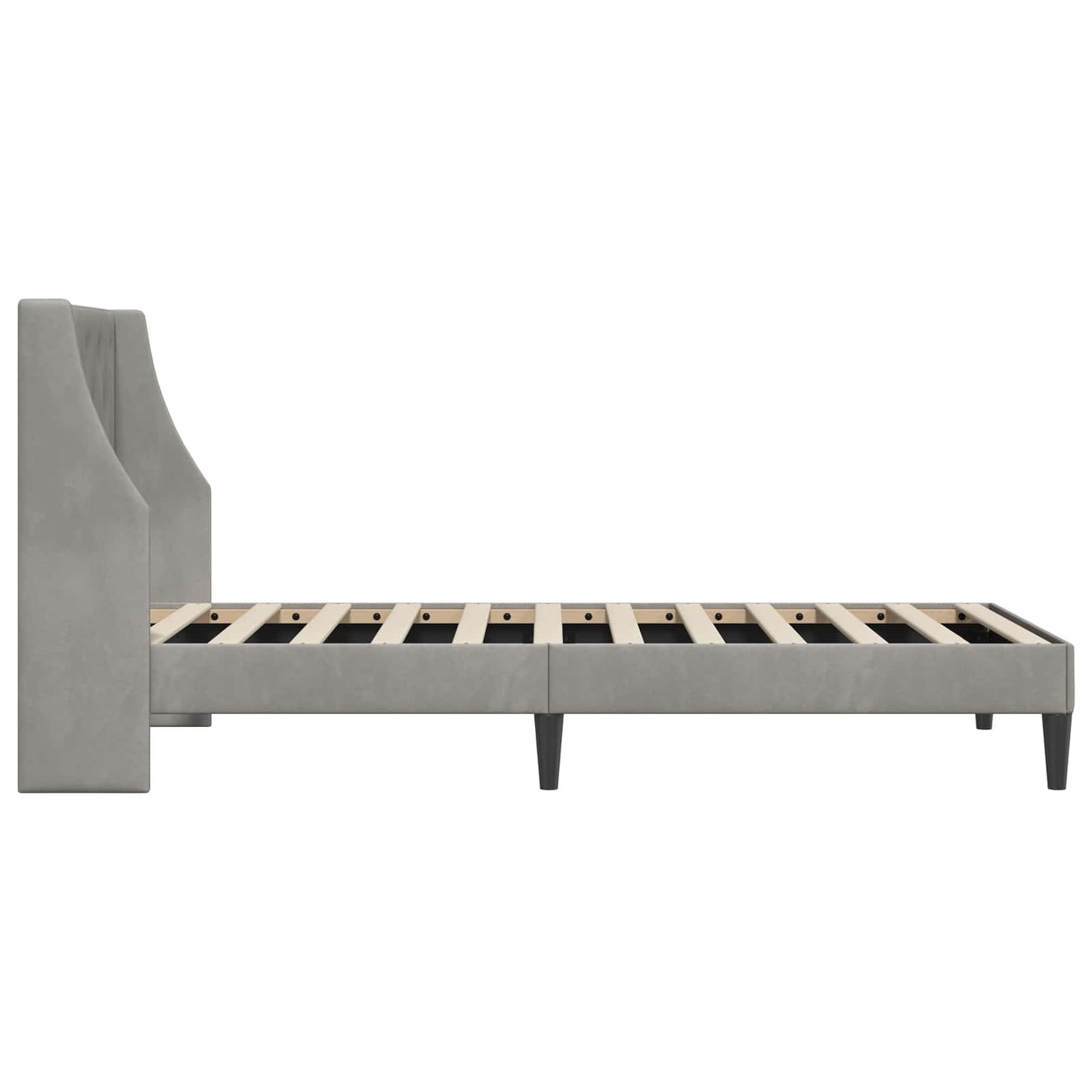Struttura del letto Grigio chiaro 100 x 200 cm Velluto | homemem39