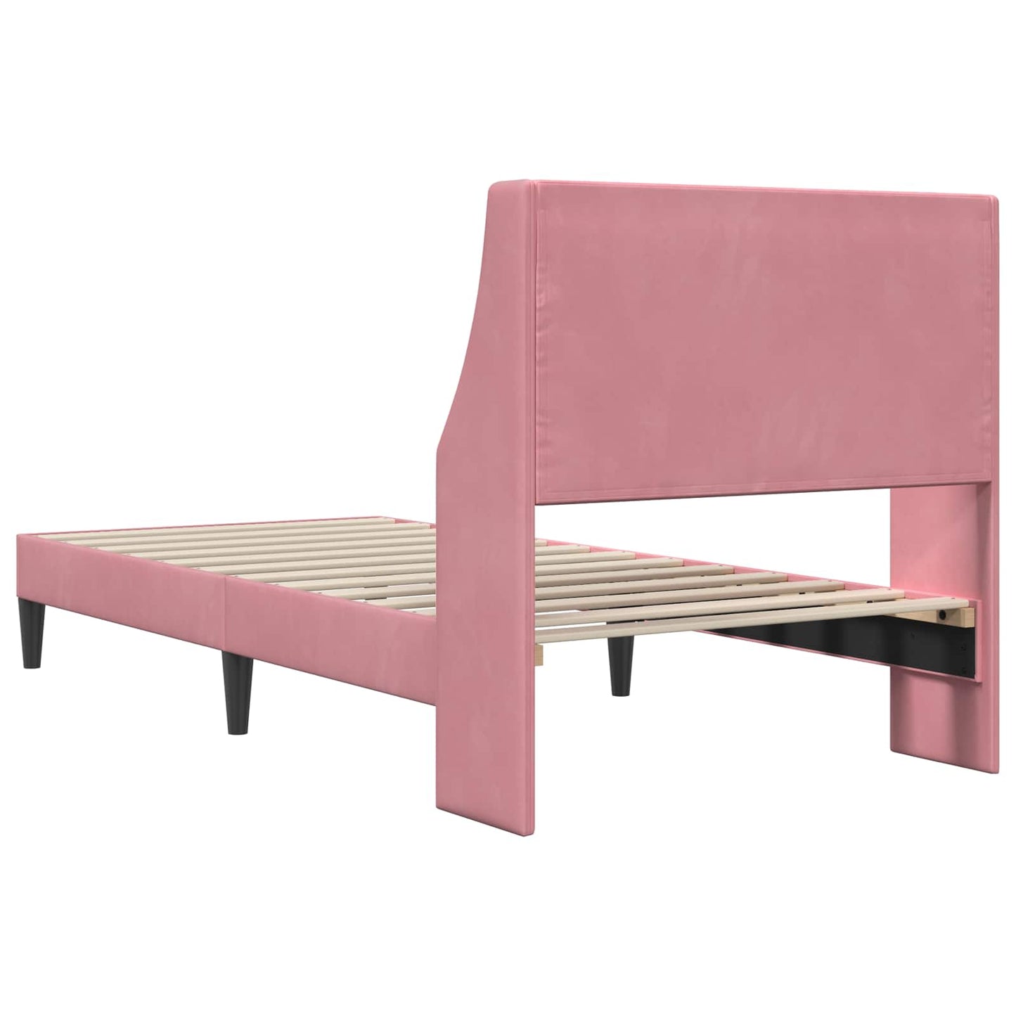Struttura del letto con testiera Rosa 100 x 200 cm Velluto | homemem39