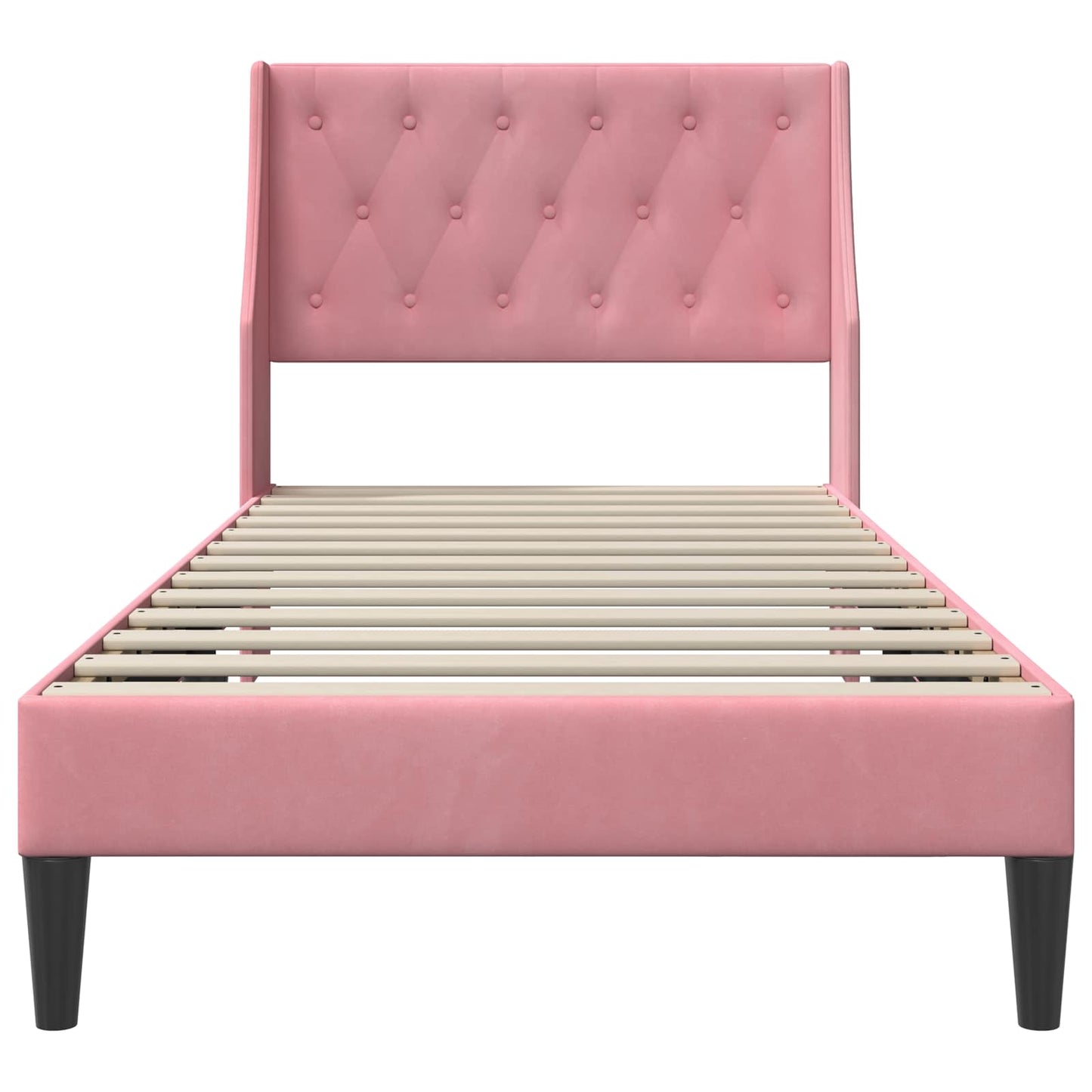 Struttura del letto con testiera Rosa 100 x 200 cm Velluto | homemem39