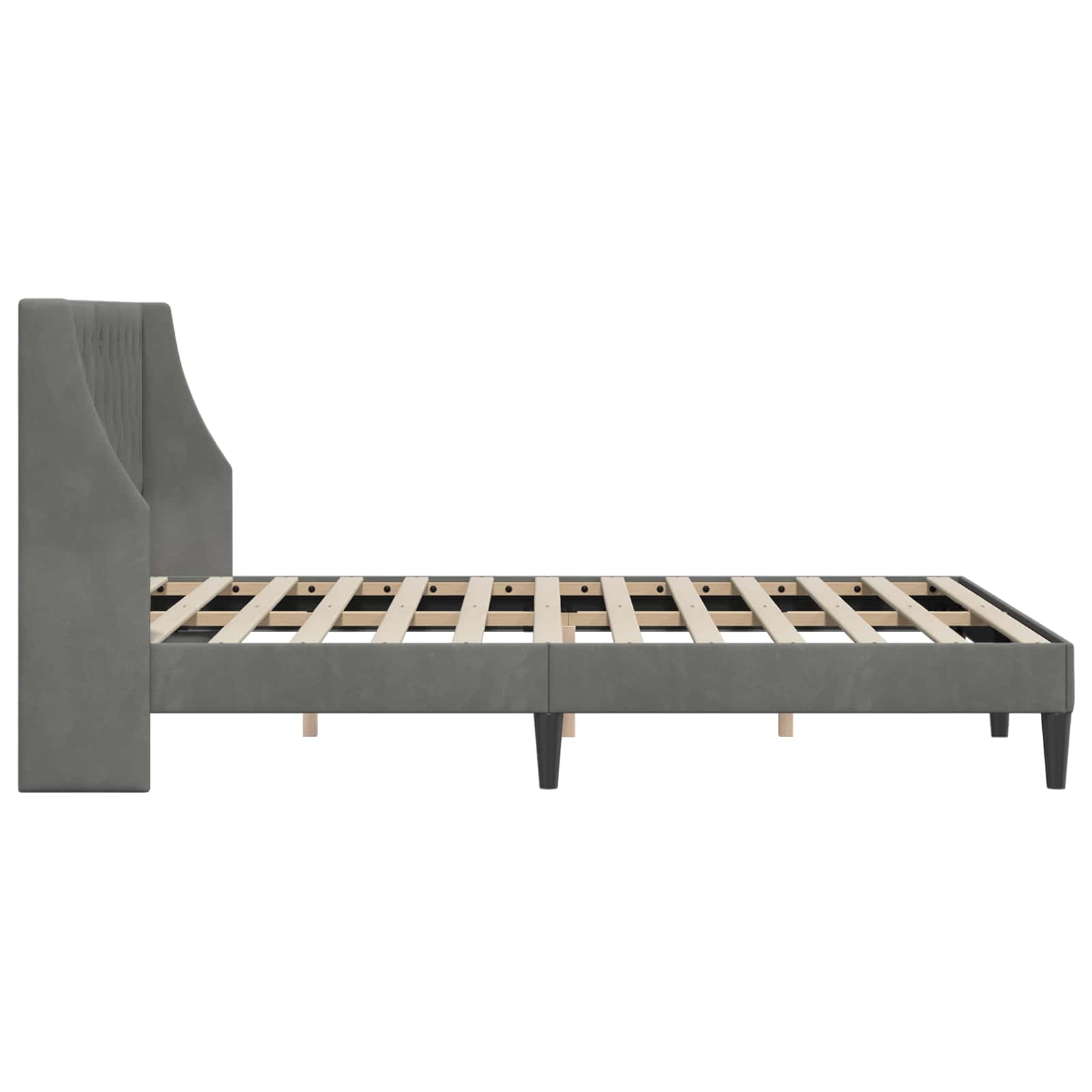 Struttura del letto Grigio scuro 120 x 190 cm Velluto | homemem39