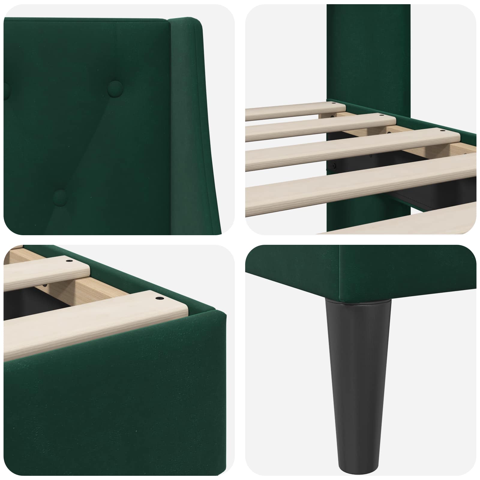 Struttura del letto Verde Scuro 120 x 200 cm Velluto | homemem39