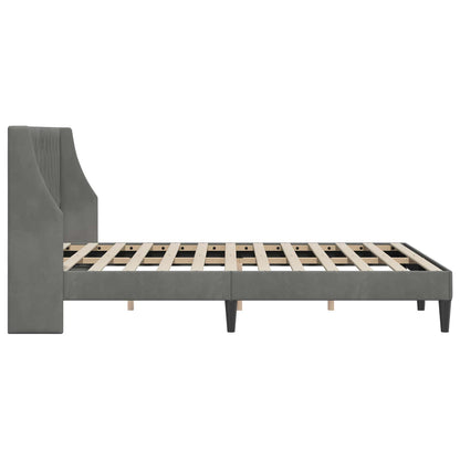Struttura del letto Grigio scuro 140 x 190 cm Velluto | homemem39