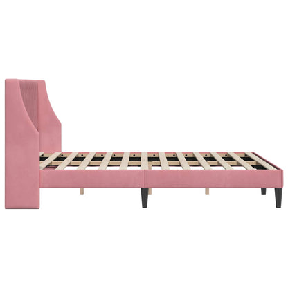 Struttura del letto con testiera Rosa 140 x 190 cm Velluto | homemem39