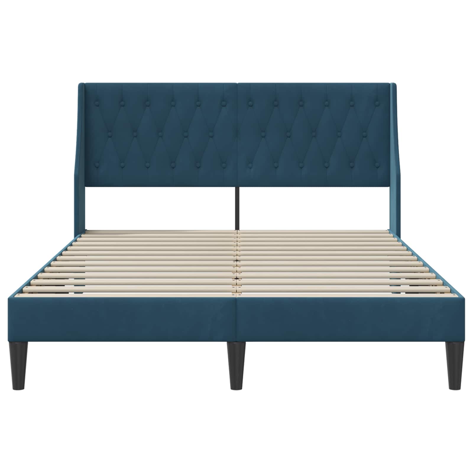 Struttura del letto con testiera Blu 140 x 190 cm Velluto | homemem39