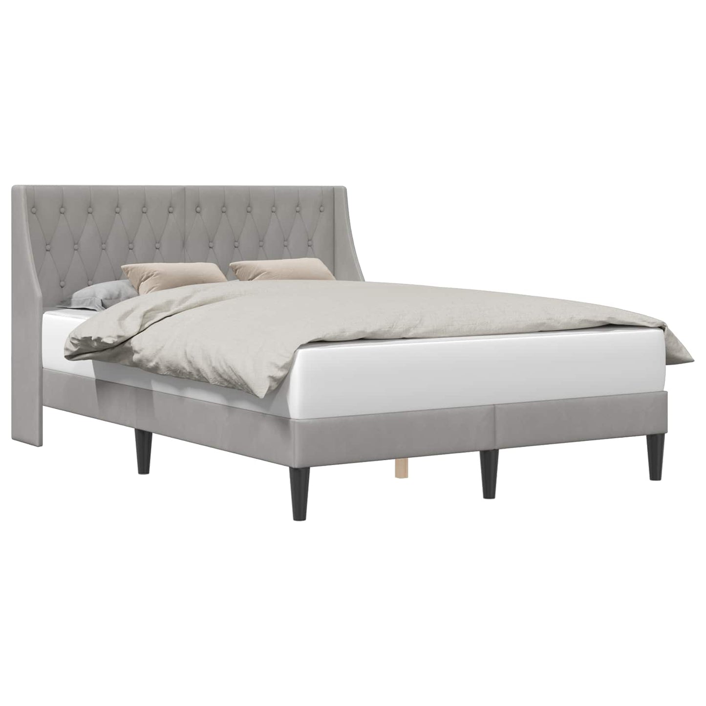 Struttura del letto Grigio chiaro 140 x 200 cm Velluto | homemem39