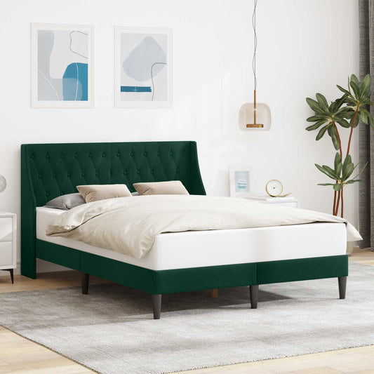 Struttura del letto Verde Scuro 140 x 200 cm Velluto | homemem39