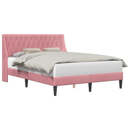 Struttura del letto con testiera Rosa 140 x 200 cm Velluto | homemem39