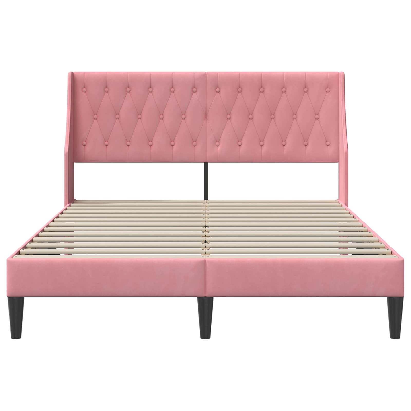 Struttura del letto con testiera Rosa 140 x 200 cm Velluto | homemem39