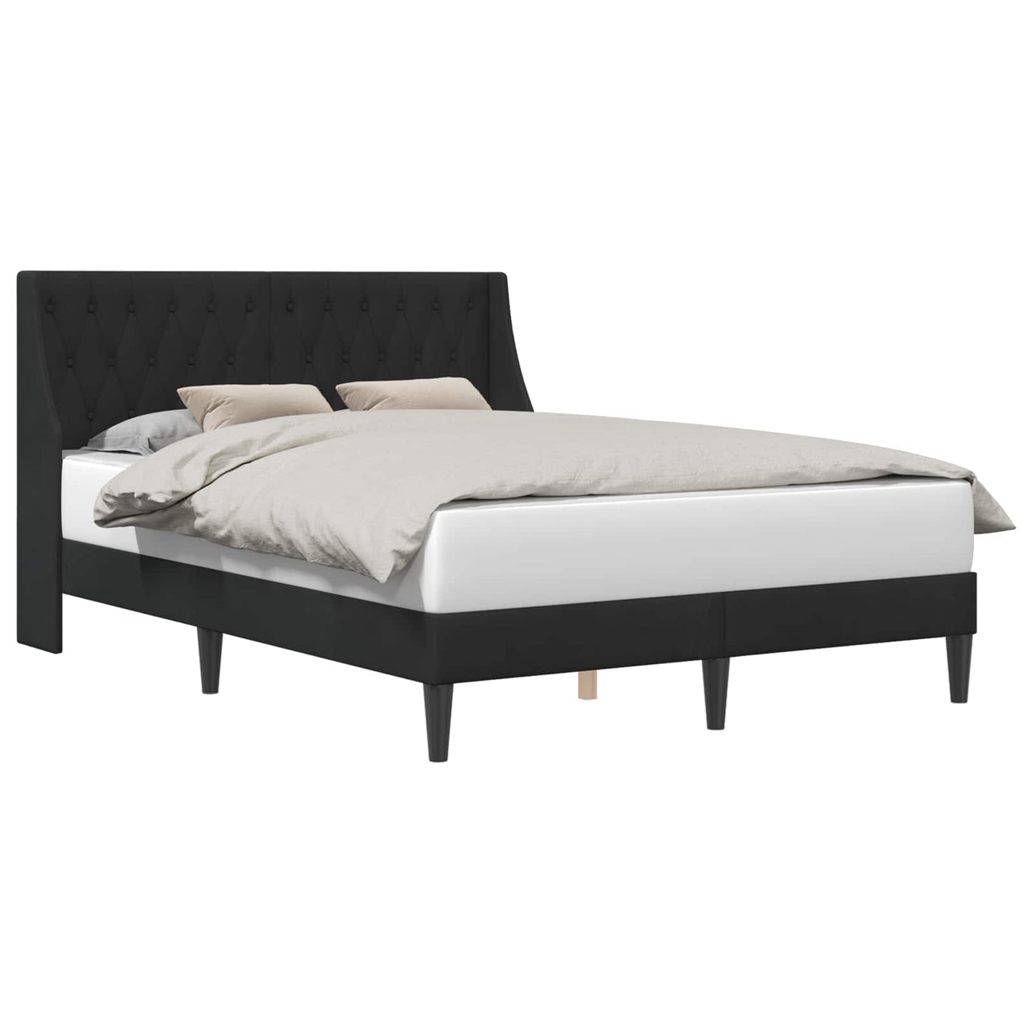 Struttura del letto con testiera Nero 140 x 200 cm Velluto | homemem39