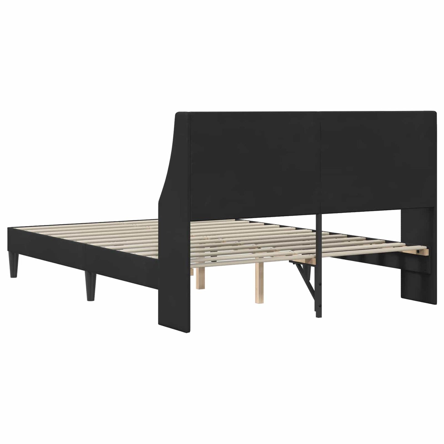 Struttura del letto con testiera Nero 140 x 200 cm Velluto | homemem39
