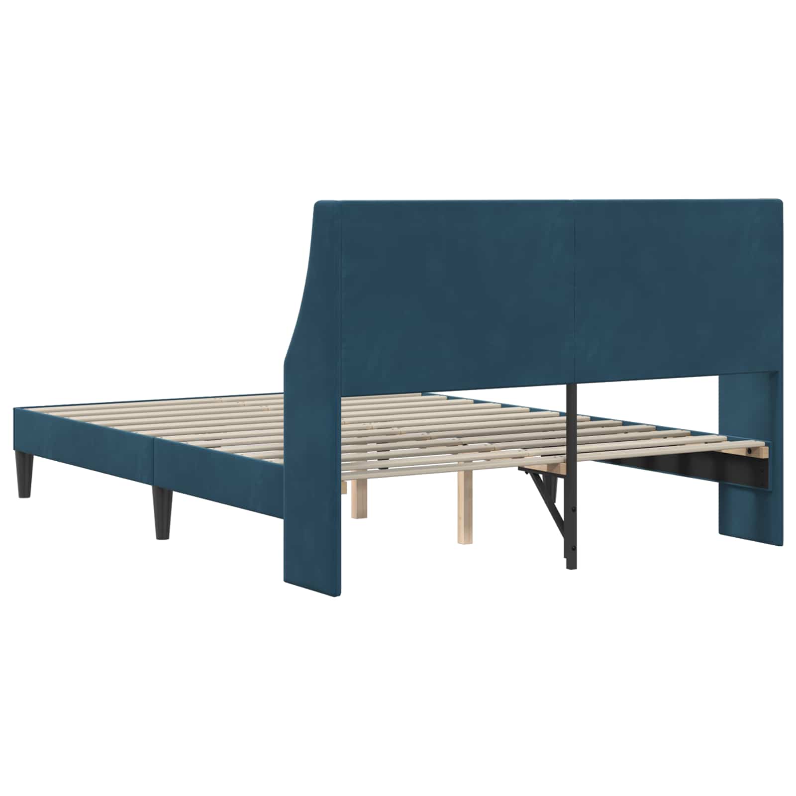 Struttura del letto con testiera Blu 140 x 200 cm Velluto | homemem39