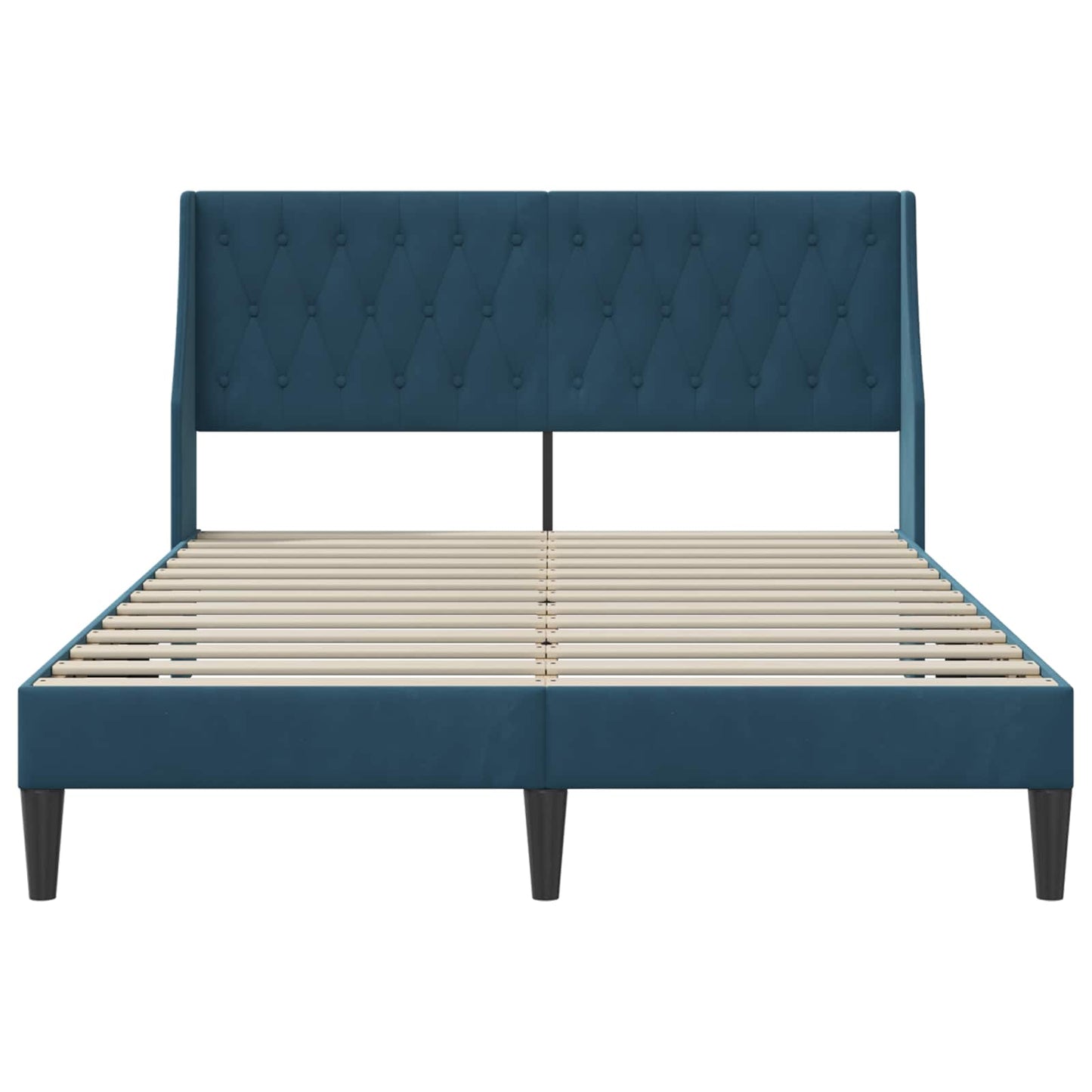 Struttura del letto con testiera Blu 140 x 200 cm Velluto | homemem39