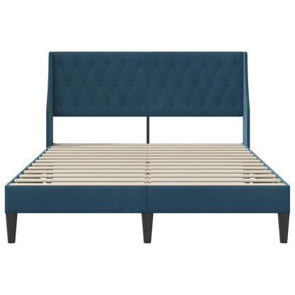 Struttura del letto con testiera Blu 140 x 200 cm Velluto | homemem39