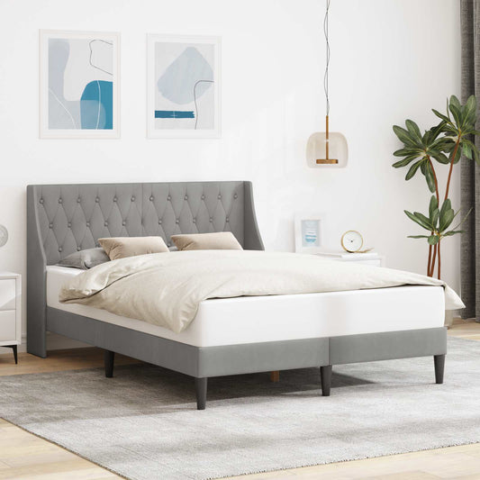 Struttura del letto Grigio chiaro 160 x 200 cm Velluto