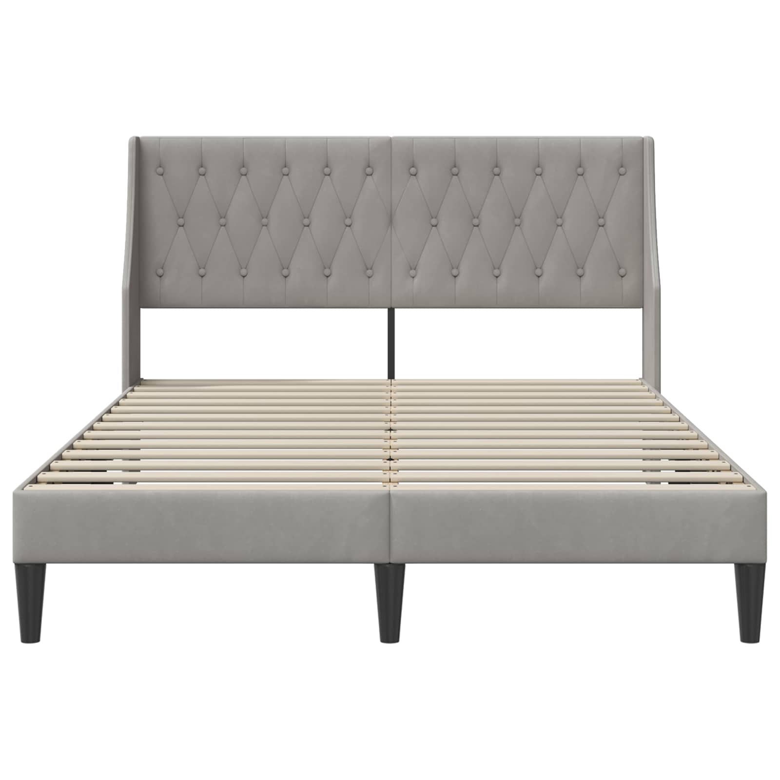 Struttura del letto Grigio chiaro 160 x 200 cm Velluto | homemem39