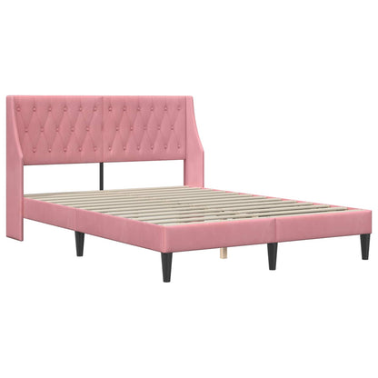 Struttura del letto con testiera Rosa 160 x 200 cm Velluto | homemem39