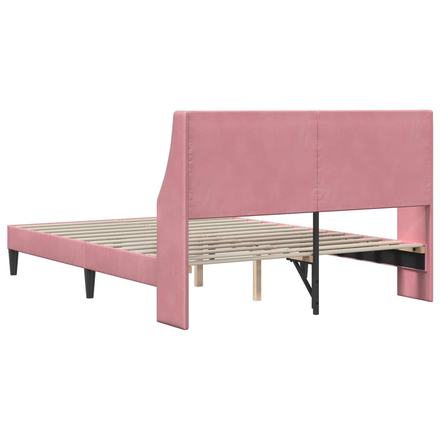 Struttura del letto con testiera Rosa 160 x 200 cm Velluto | homemem39