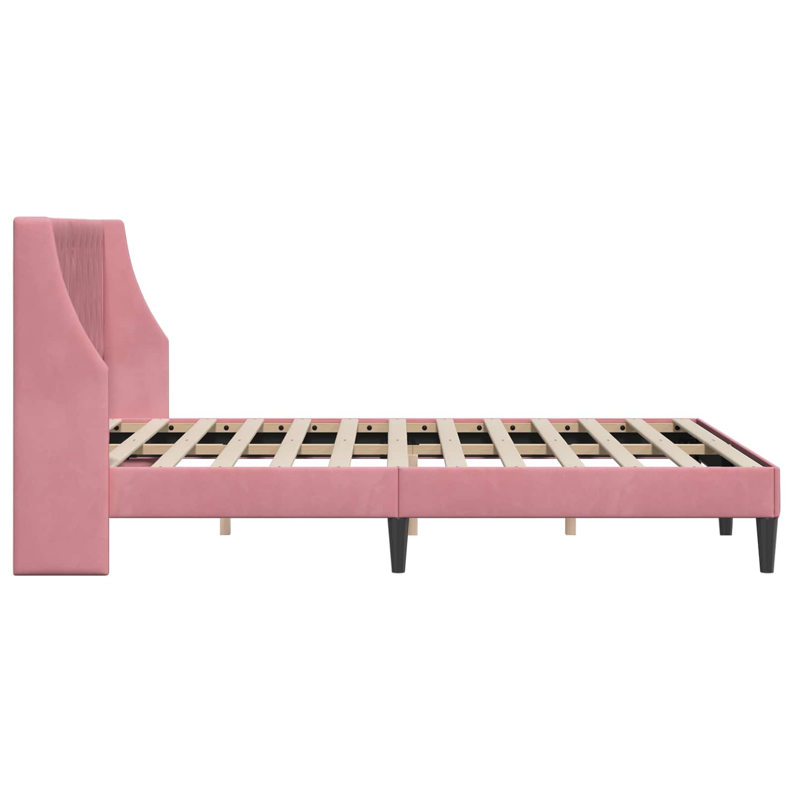 Struttura del letto con testiera Rosa 160 x 200 cm Velluto | homemem39