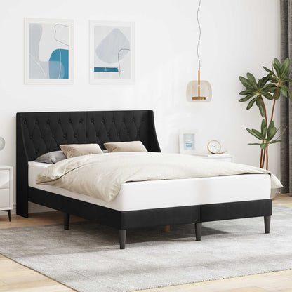 Struttura del letto con testiera Nero 160 x 200 cm Velluto | homemem39
