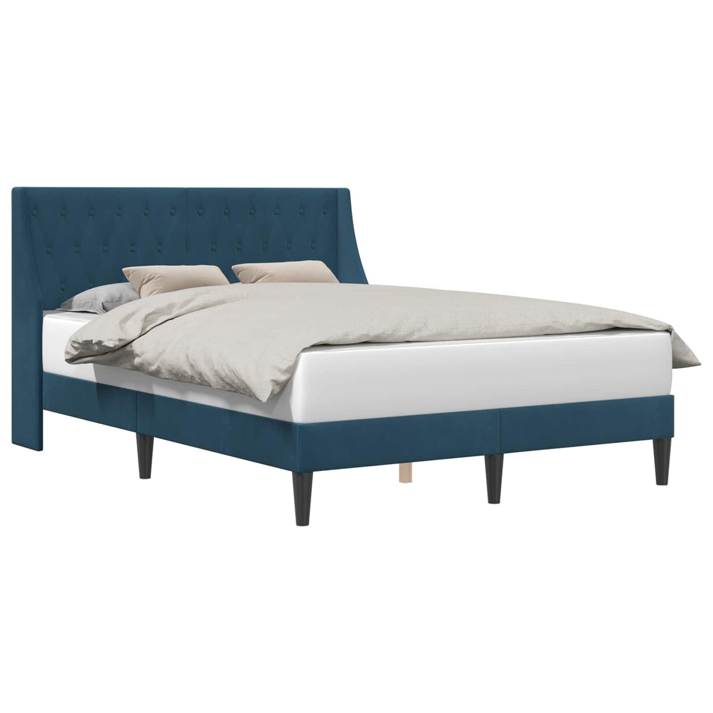 Struttura del letto con testiera Blu 160 x 200 cm Velluto | homemem39
