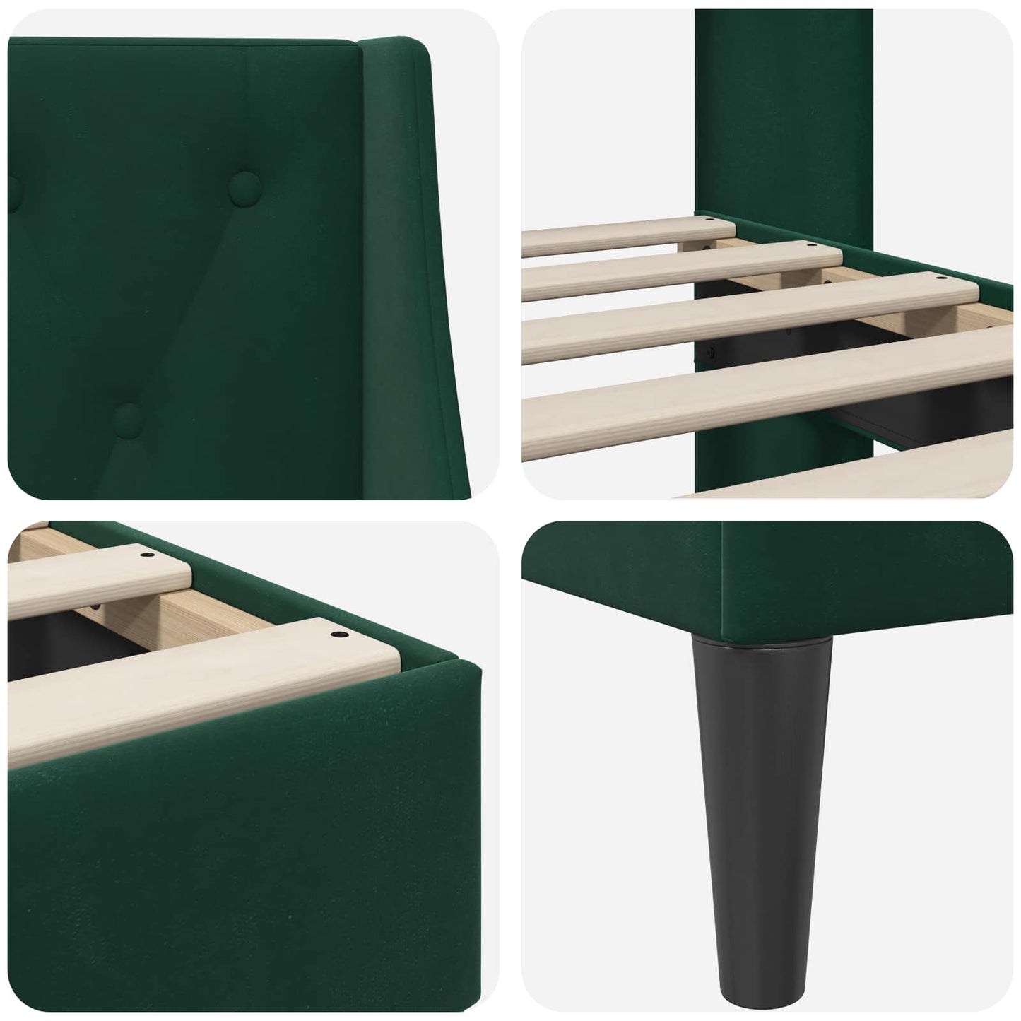 Struttura del letto Verde Scuro 180 x 200 cm Velluto | homemem39