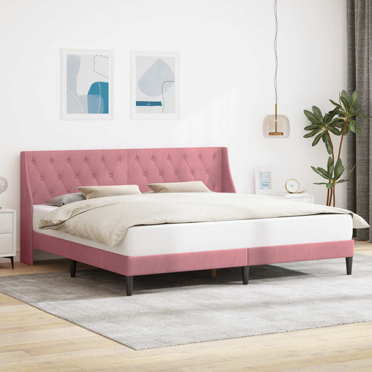 Struttura del letto con testiera Rosa 180 x 200 cm Velluto | homemem39