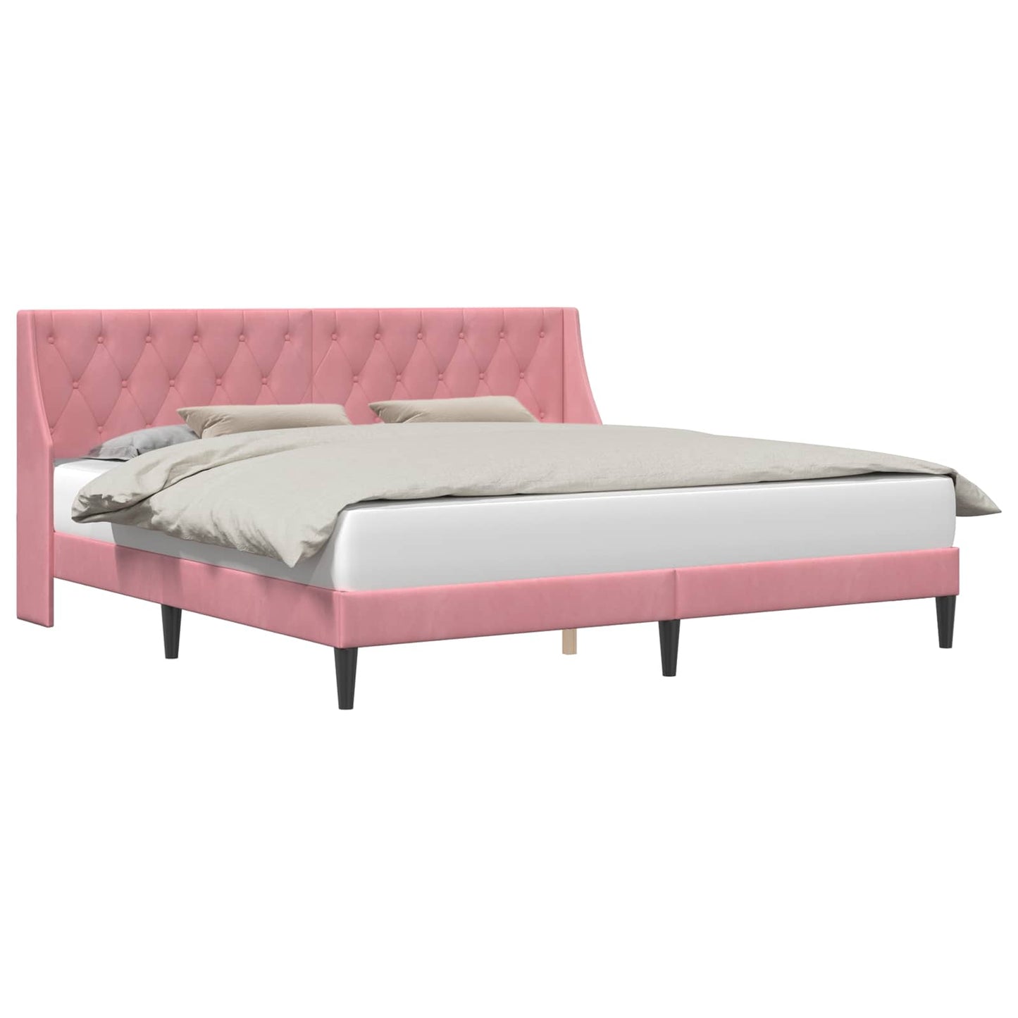 Struttura del letto con testiera Rosa 180 x 200 cm Velluto | homemem39