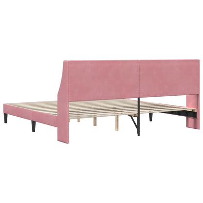 Struttura del letto con testiera Rosa 180 x 200 cm Velluto | homemem39