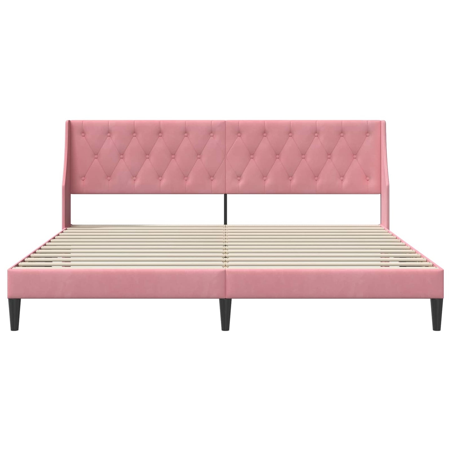Struttura del letto con testiera Rosa 180 x 200 cm Velluto | homemem39