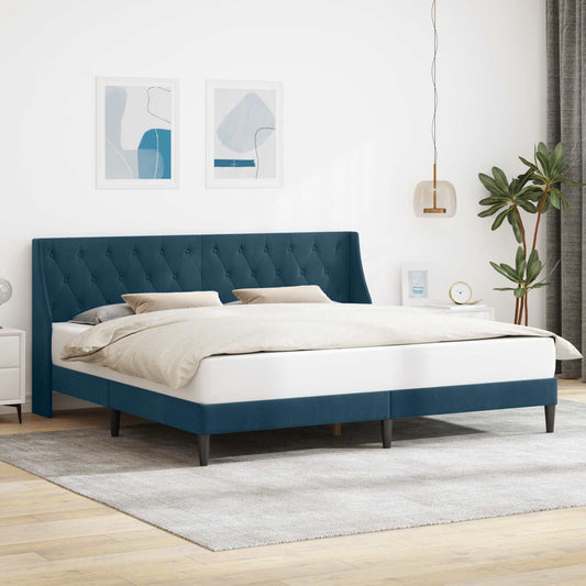 Struttura del letto con testiera Blu 180 x 200 cm Velluto | homemem39