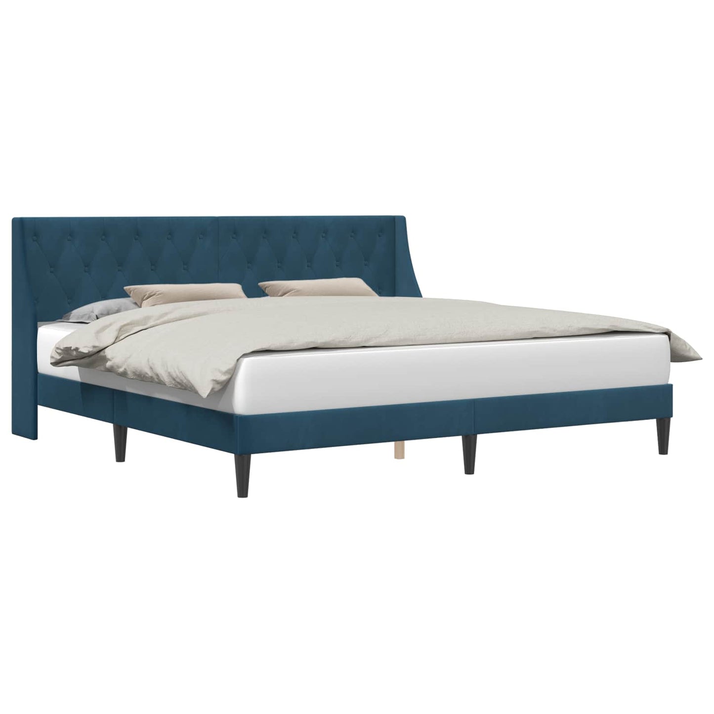 Struttura del letto con testiera Blu 180 x 200 cm Velluto | homemem39