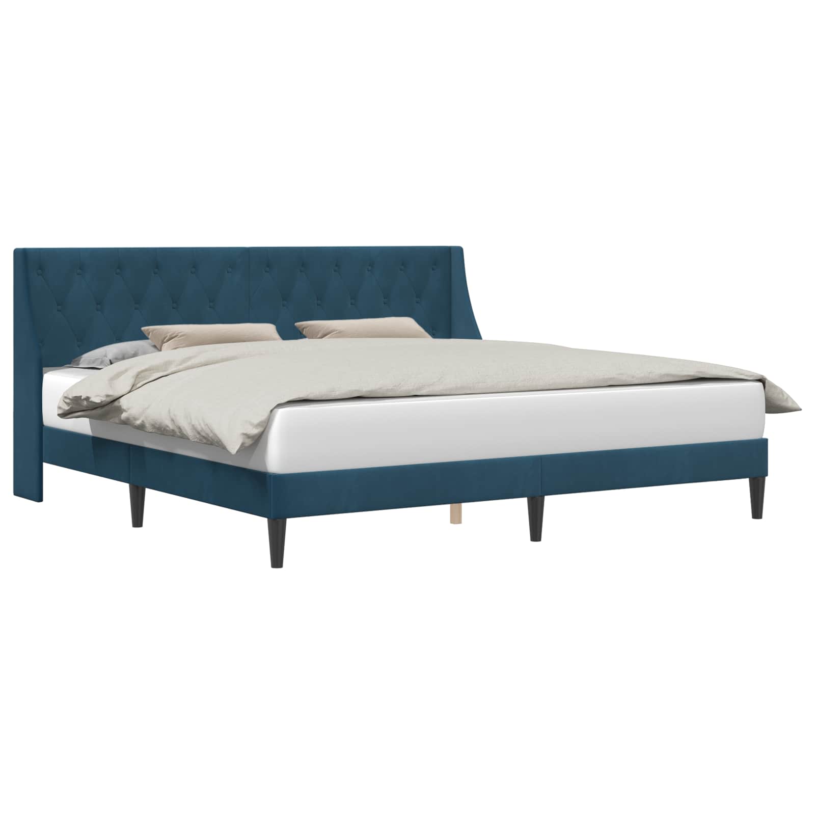 Struttura del letto con testiera Blu 180 x 200 cm Velluto | homemem39