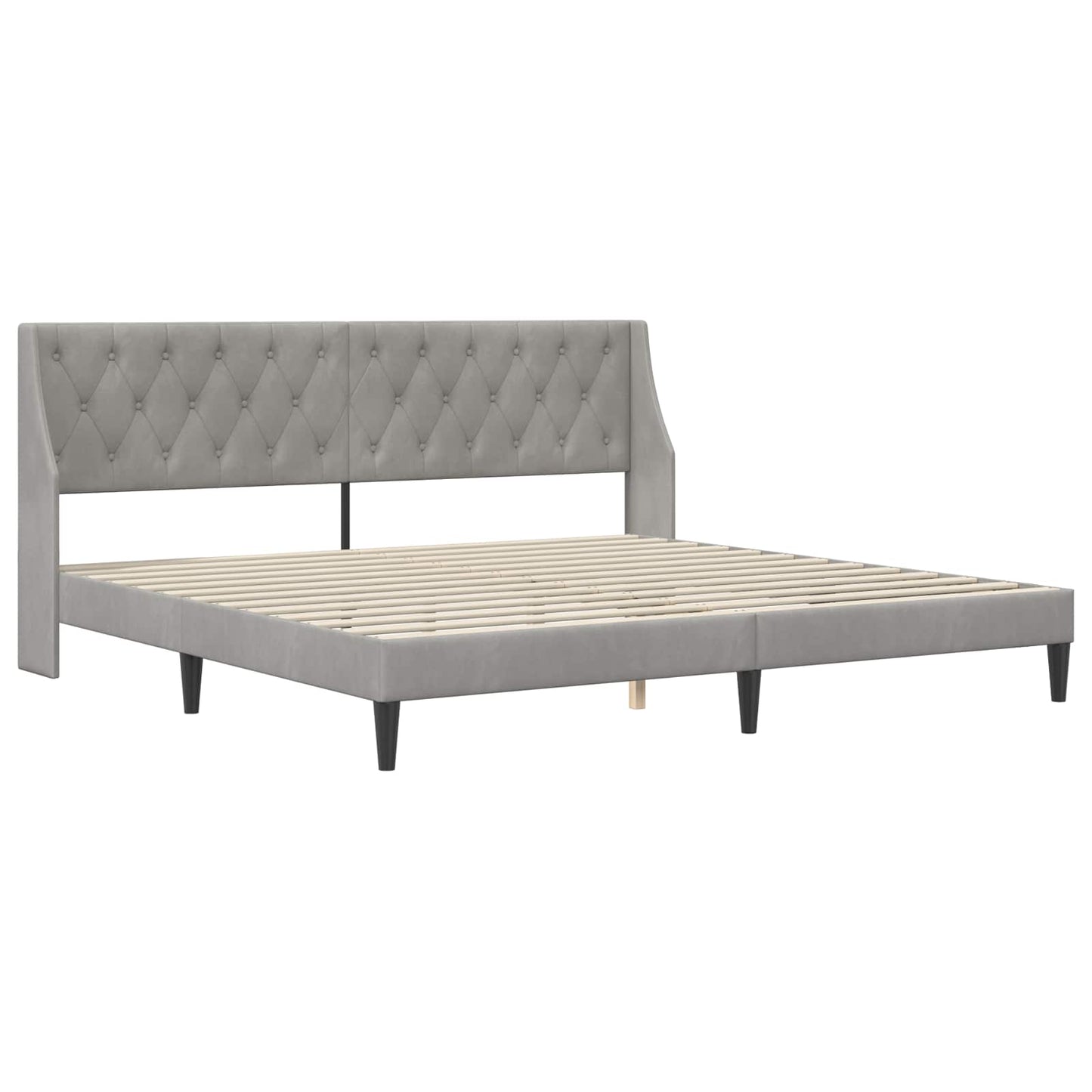 Struttura del letto Grigio chiaro 200 x 200 cm Velluto | homemem39