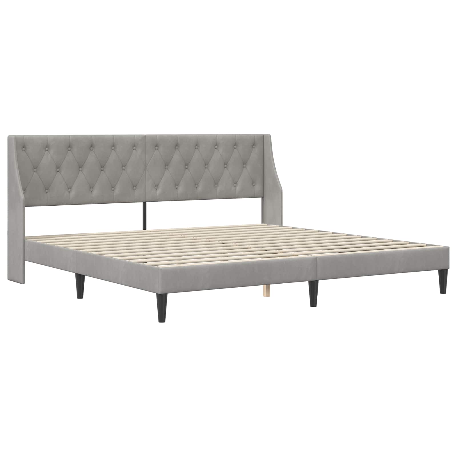 Struttura del letto Grigio chiaro 200 x 200 cm Velluto | homemem39