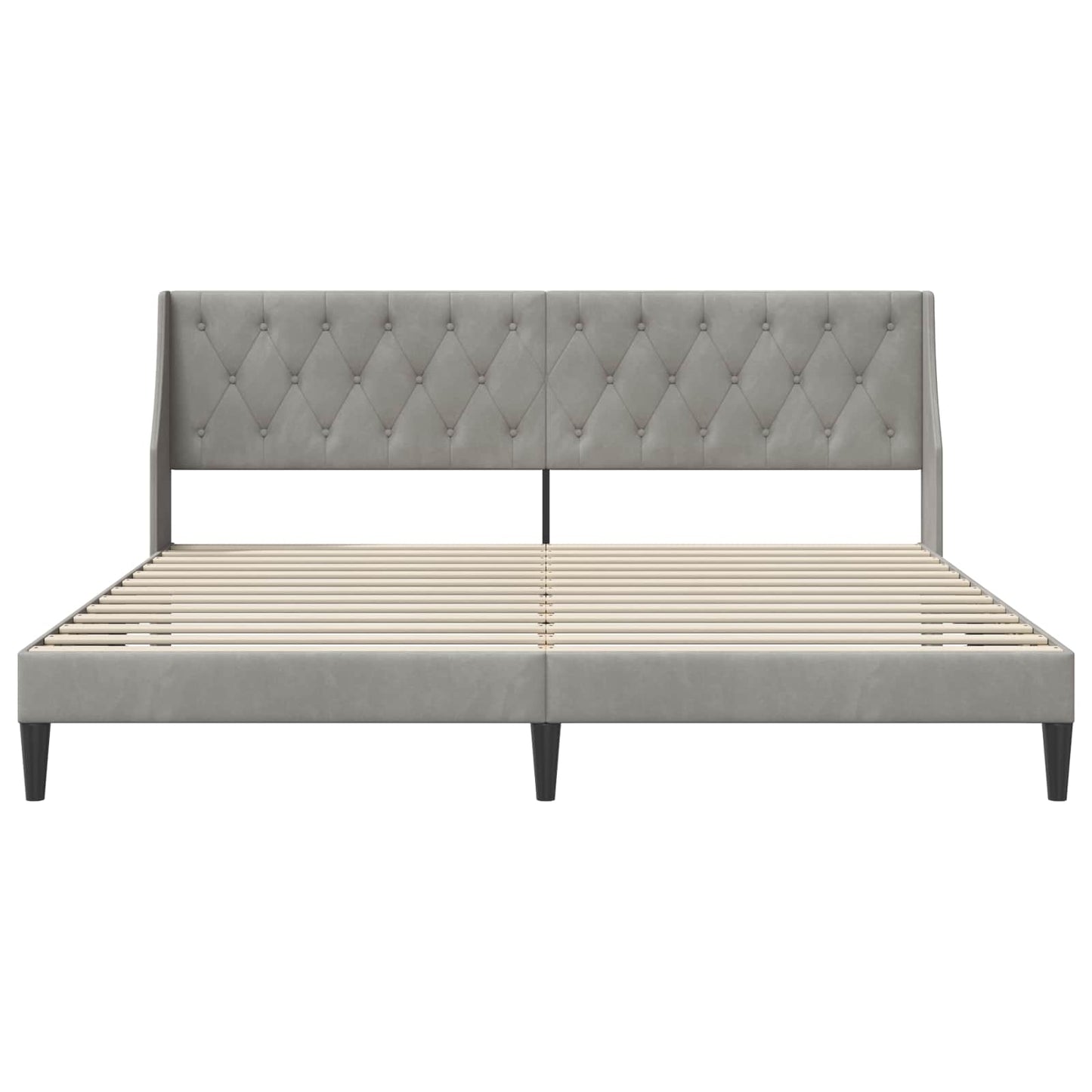 Struttura del letto Grigio chiaro 200 x 200 cm Velluto | homemem39