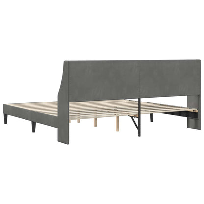 Struttura del letto Grigio scuro 200 x 200 cm Velluto | homemem39