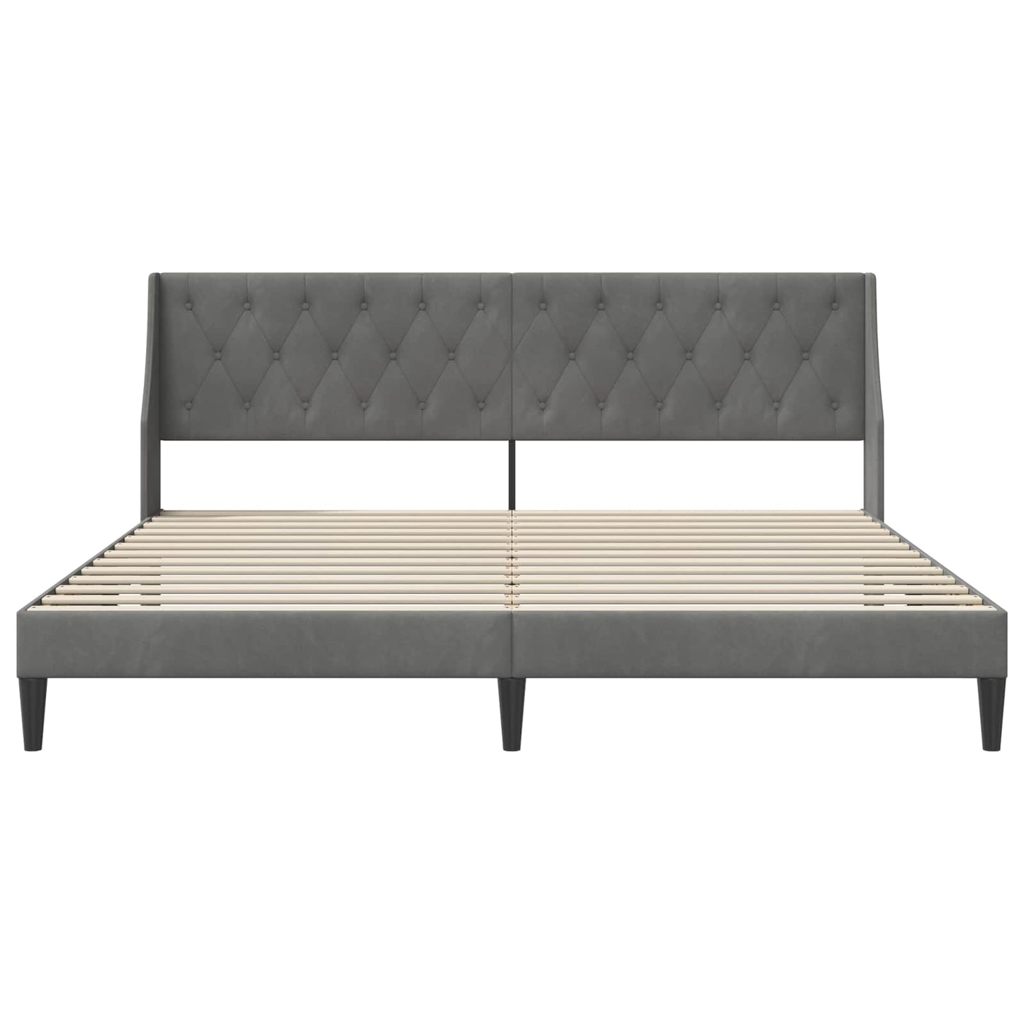 Struttura del letto Grigio scuro 200 x 200 cm Velluto | homemem39